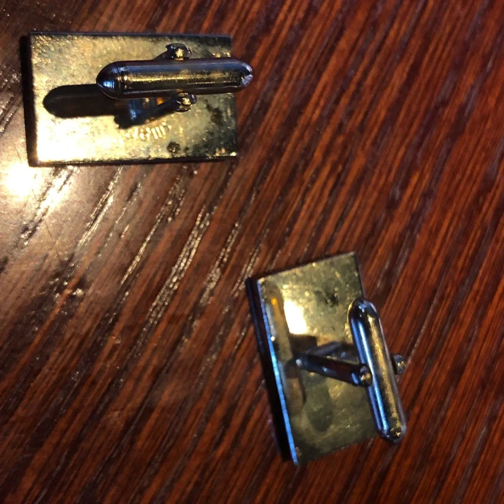 Swank Cufflinks gold color rectangle vintage
